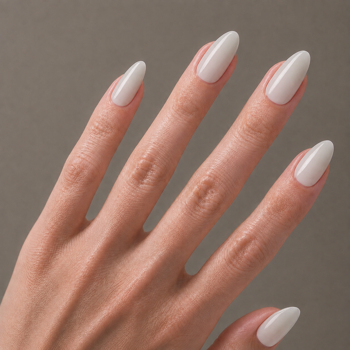 Classic Nude Beige Grey Nail Wrap Manicure