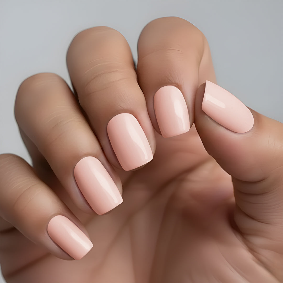 Classic Nude Peach Nail Wrap Manicure