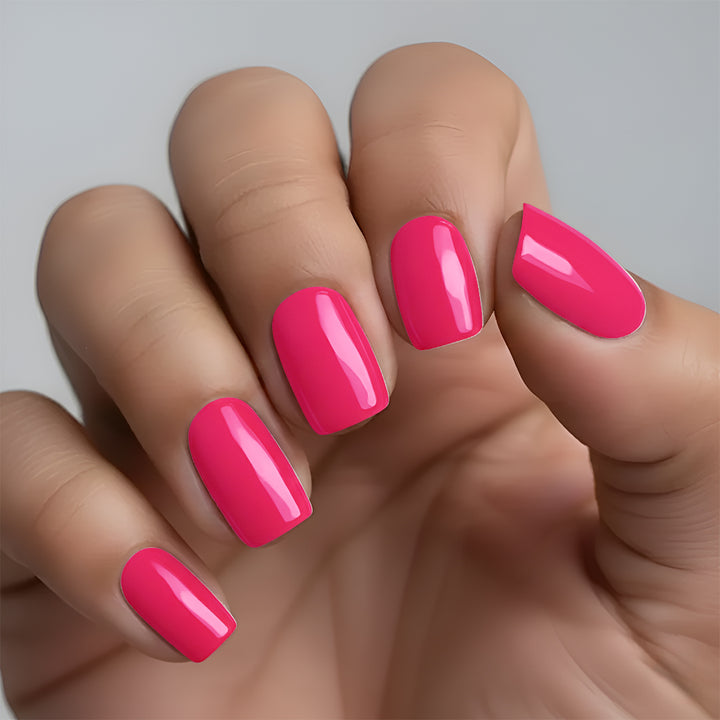 Classic Raspberry Nail Wrap Manicure