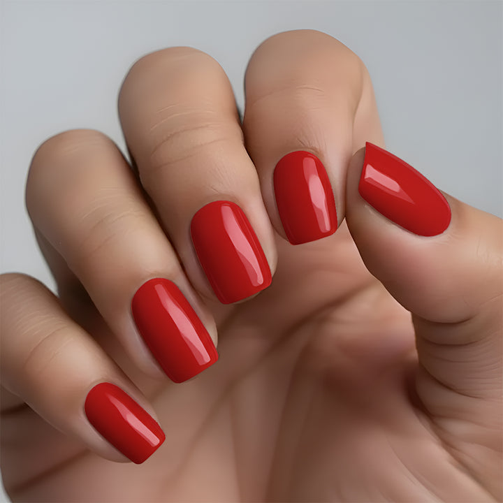Classic Ruby Red Nail Wrap Manicure