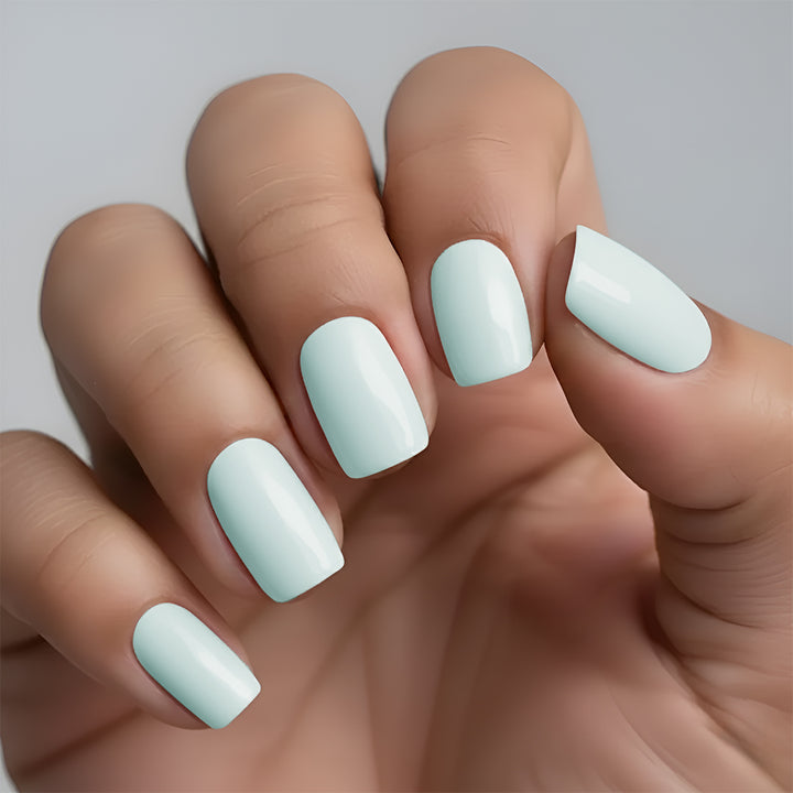 Classic Spring Aqua Blue Nail Wrap Manicure