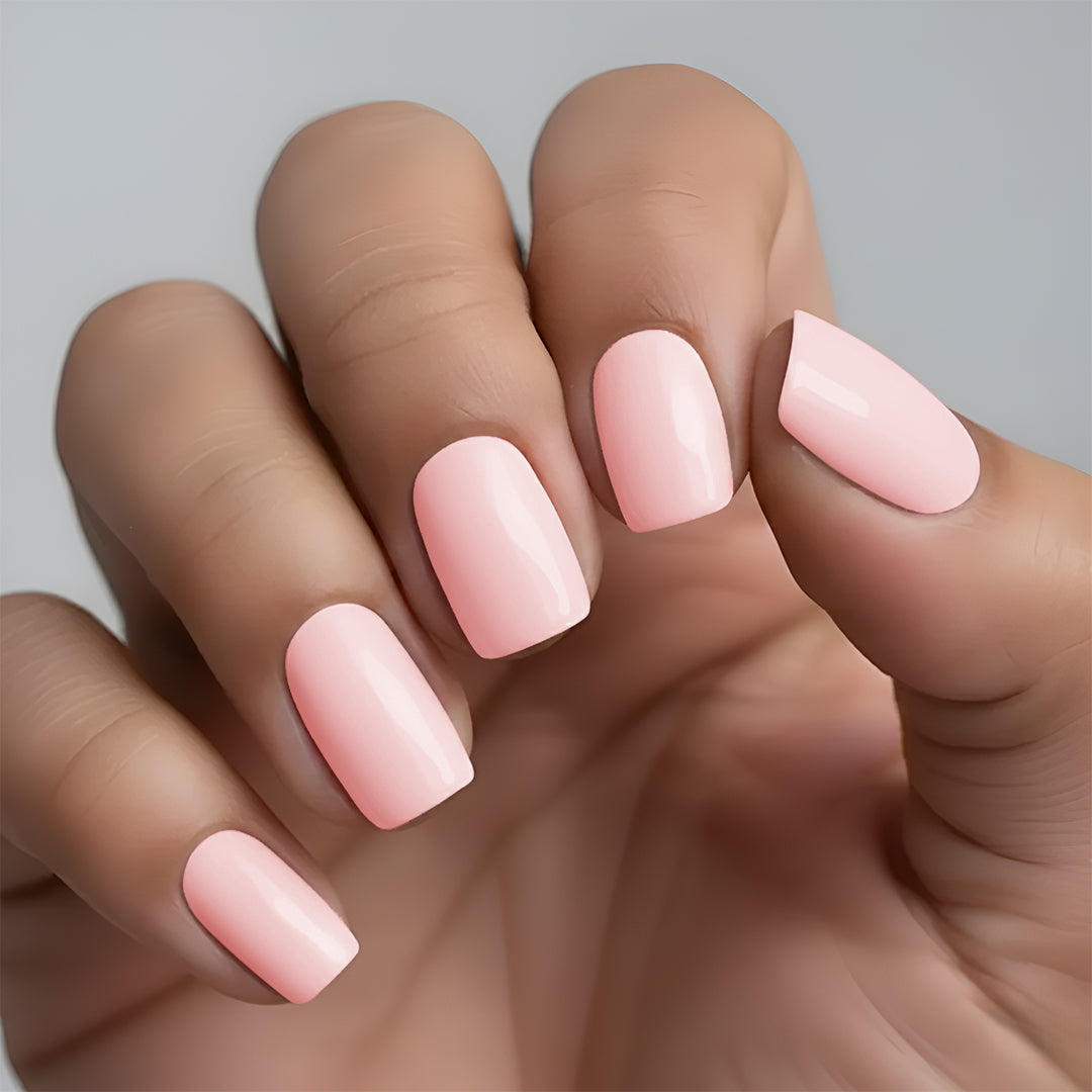 Classic Spring Peach Nail Wrap Manicure