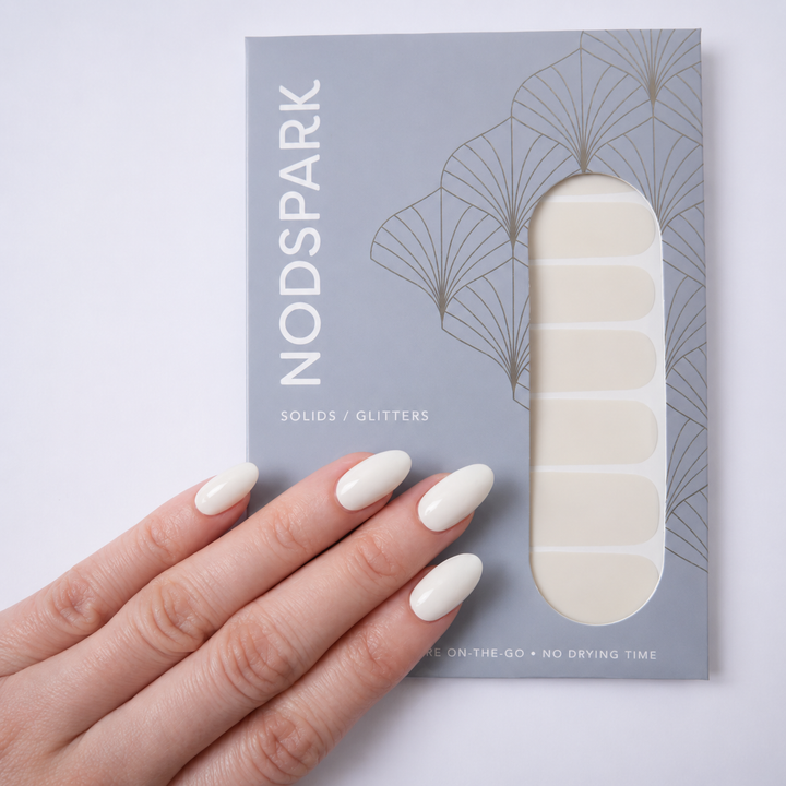 Classic Nude Seashell Nail Wrap Manicure