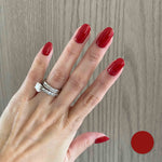 Classic Ruby Red Nail Wrap Manicure