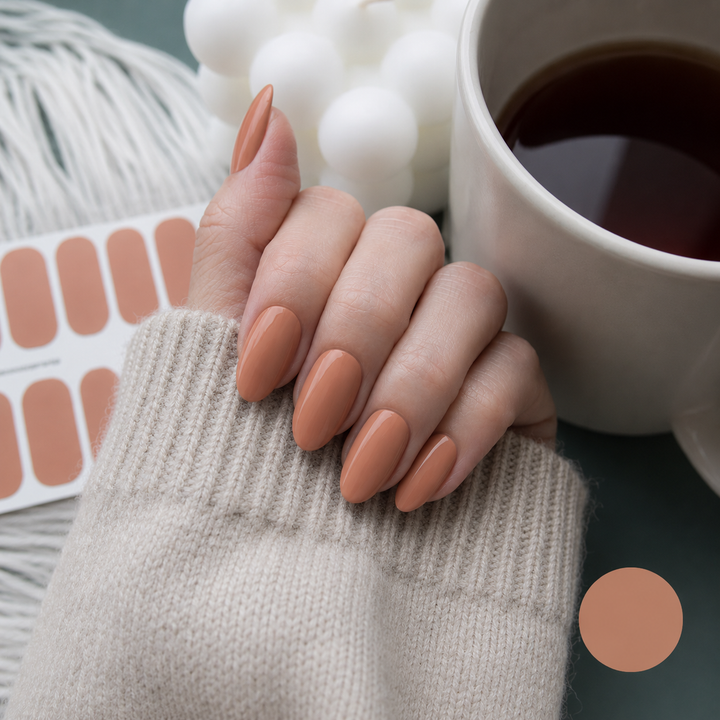 Classic Winter Classic Terracotta Nail Wrap Manicure