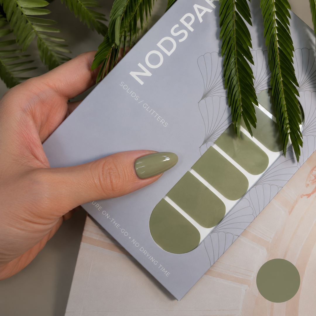 Classic Winter Fern Nail Wrap Manicure