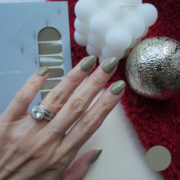 Classic Winter Classic Moss Nail Wrap Manicure