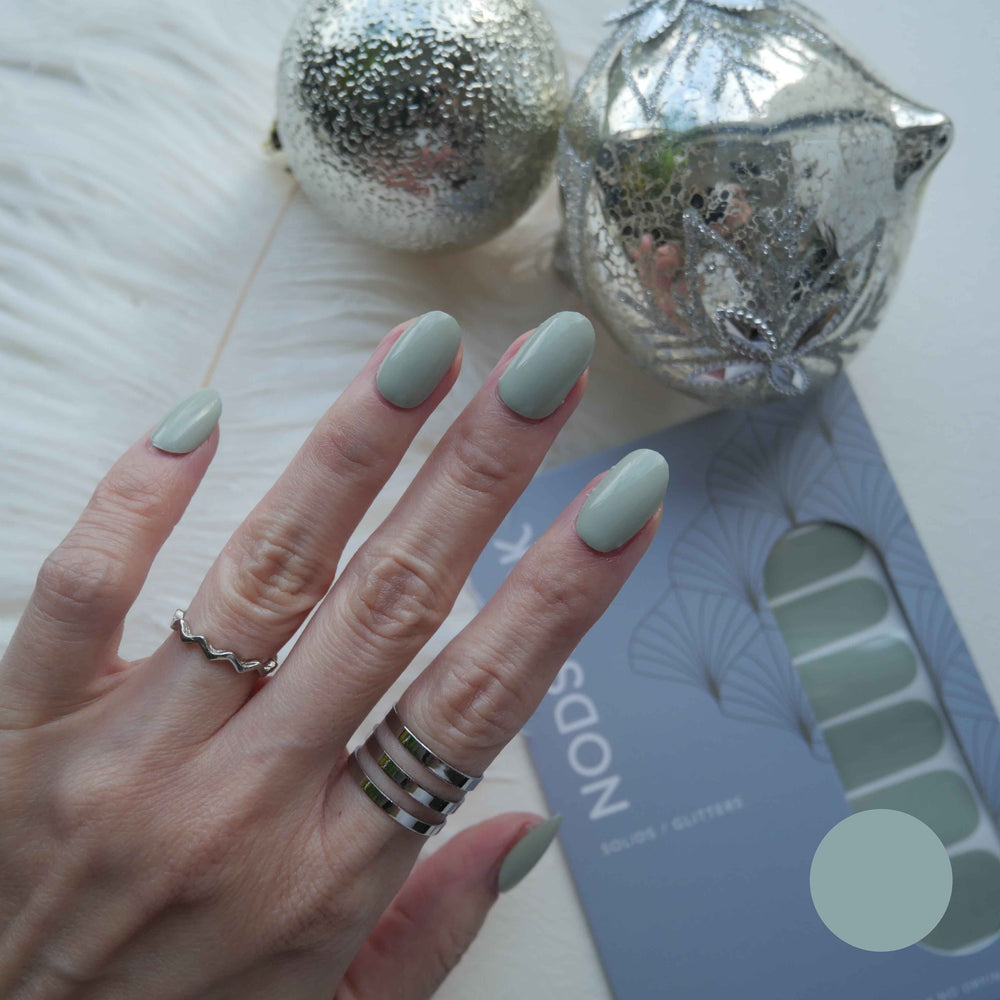 Classic Winter Verde Green Nail Wrap Manicure