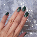 Evergreen Leaves Nail Wrap Manicure