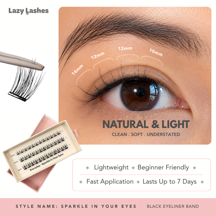 Everyday Sparkle In Your Eyes Lazy Lashes (Press-On Lash Clusters)