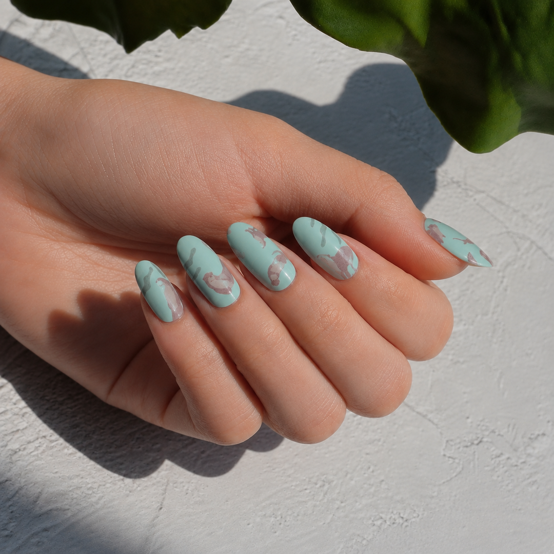 Hello from the Otter Side Nail Wrap Manicure