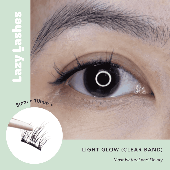 Everyday Light Glow (Clear Band) Lazy Lashes  (Press-On Lash Clusters)