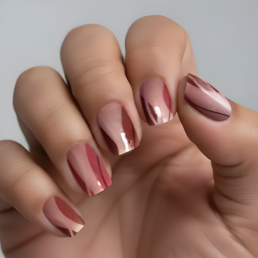 Maroon (Jelly) Nail Wrap Manicure