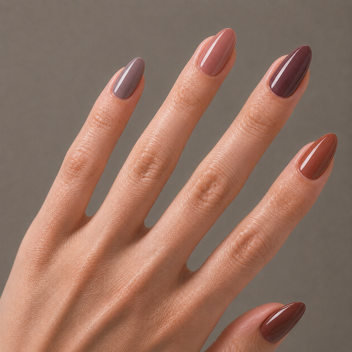 Mocha Colour Chart Nail Wrap Manicure