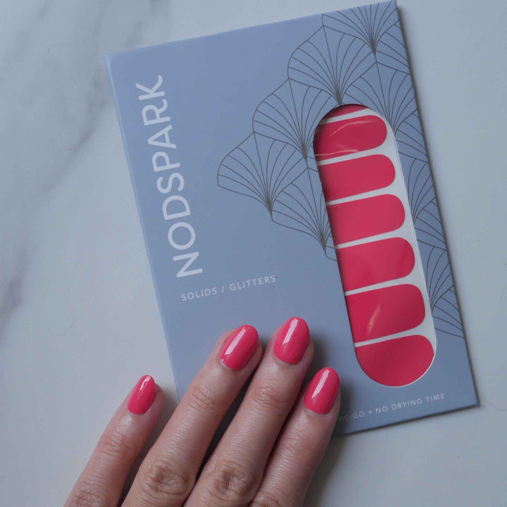 Classic Raspberry Nail Wrap Manicure