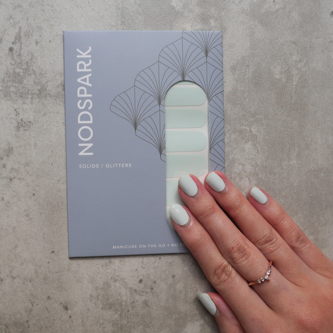 Classic Spring Aqua Blue Nail Wrap Manicure