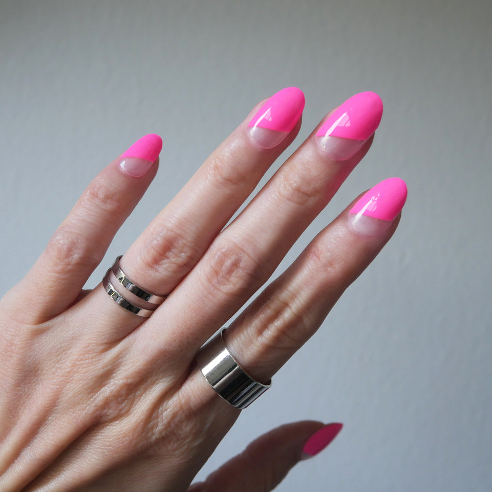 Neon Pink Twist Nail Wrap Manicure