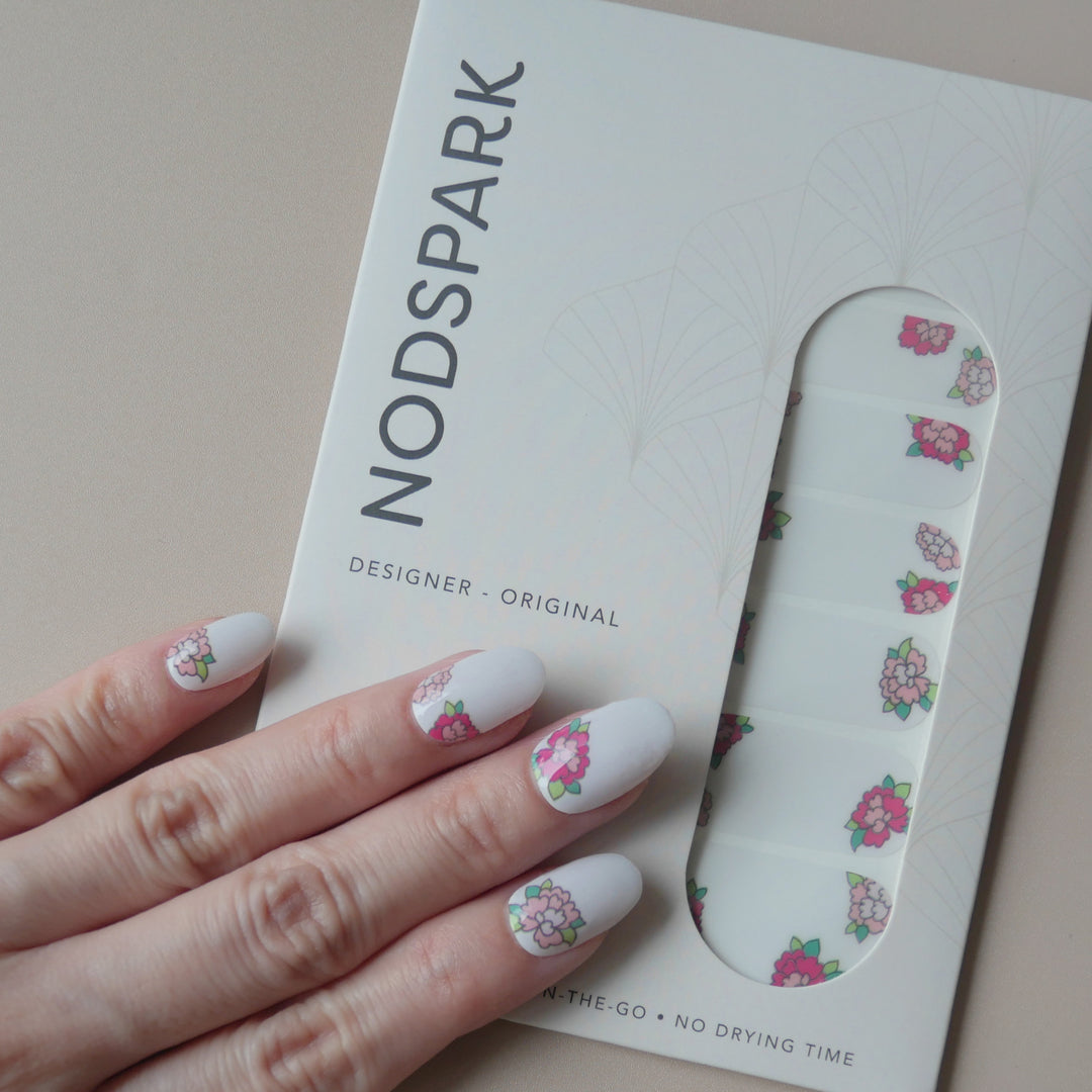 Peony Chic Nail Wrap Manicure