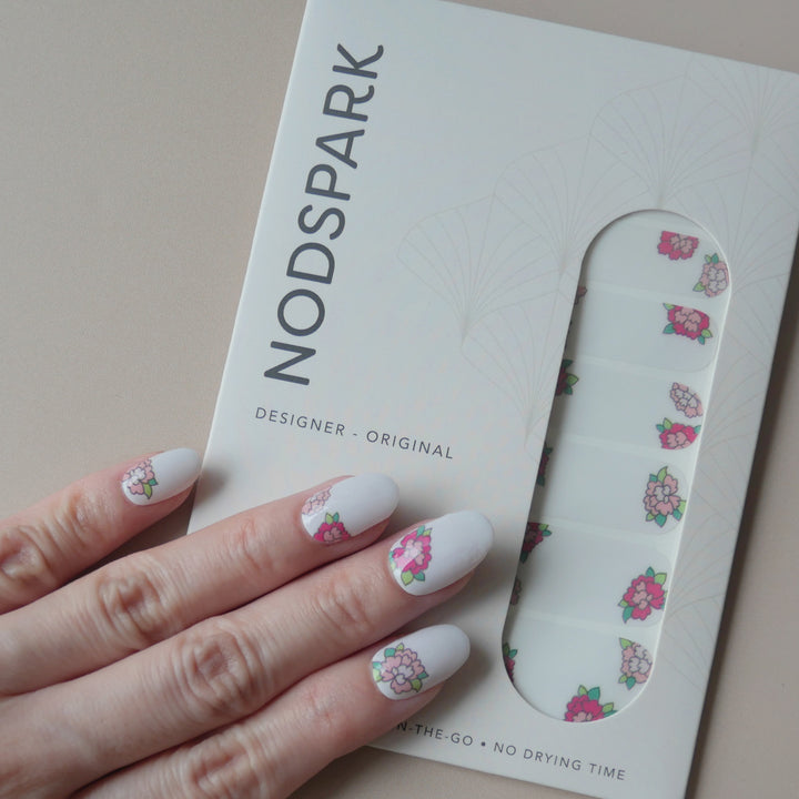 Peony Chic Nail Wrap Manicure