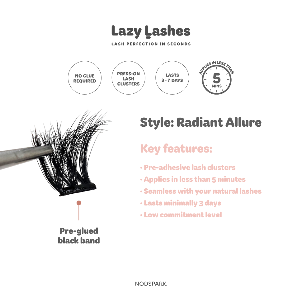 Dinner Radiant Allure Lazy Lashes (Press-On Lash Clusters)