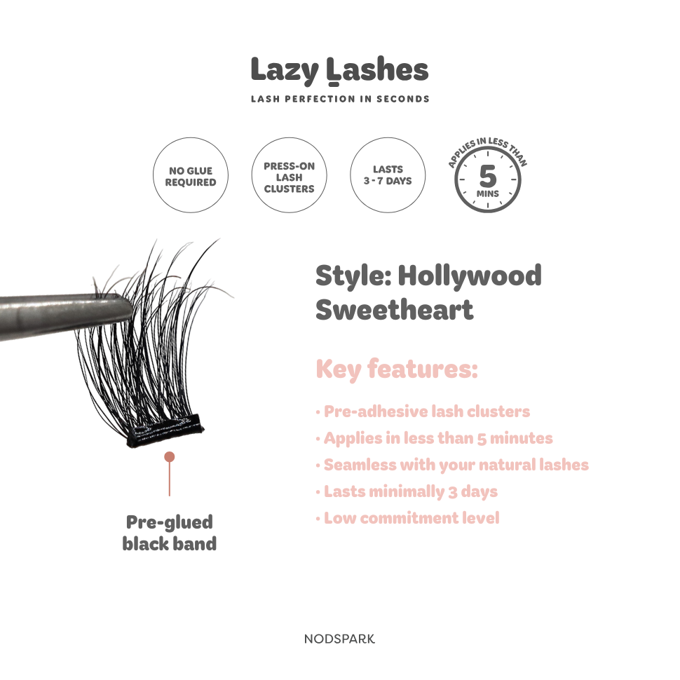 Dinner Hollywood Sweetheart Lazy Lashes (Press-On Lash Clusters)