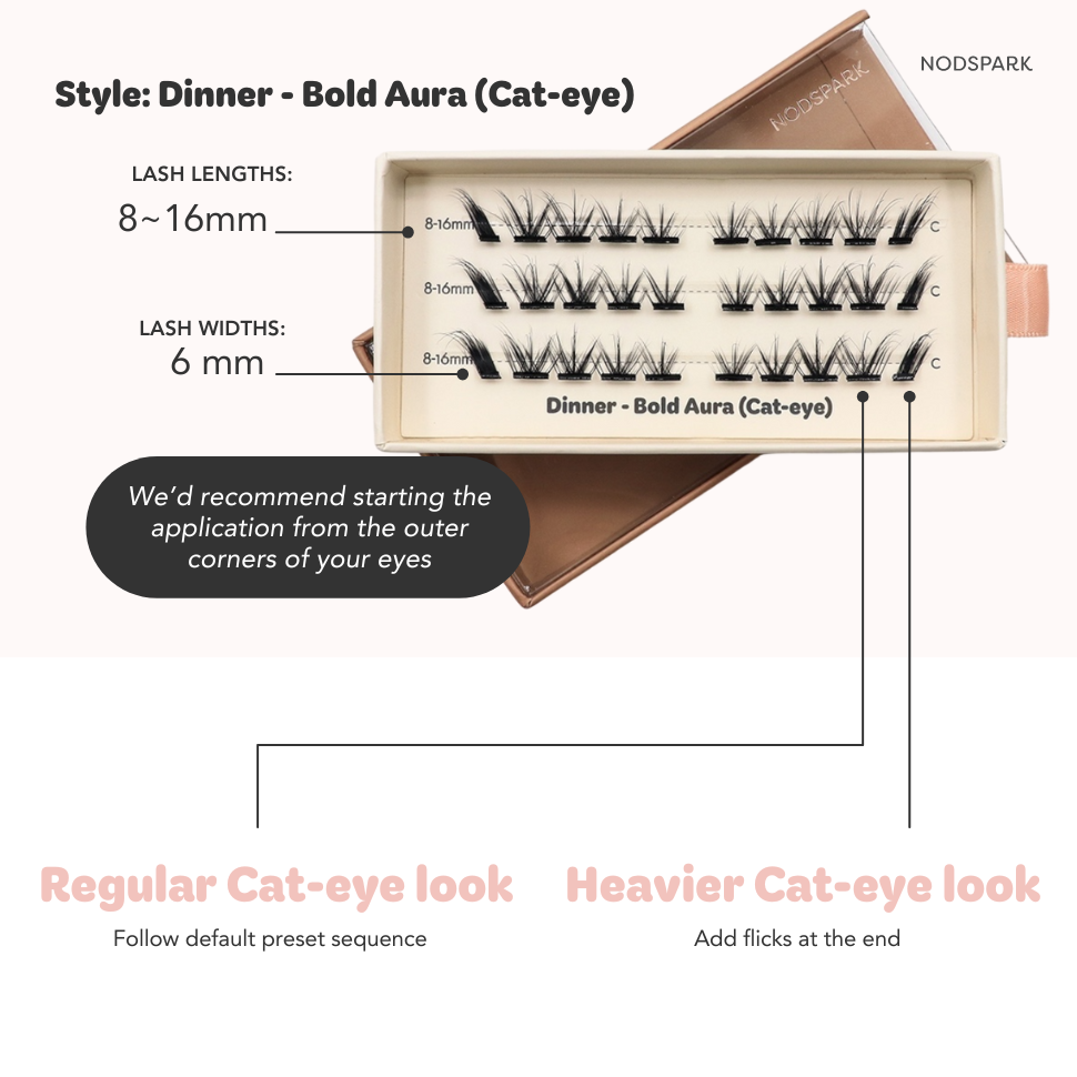 Dinner Bold Aura Lazy Lashes (Press-On Lash Clusters)
