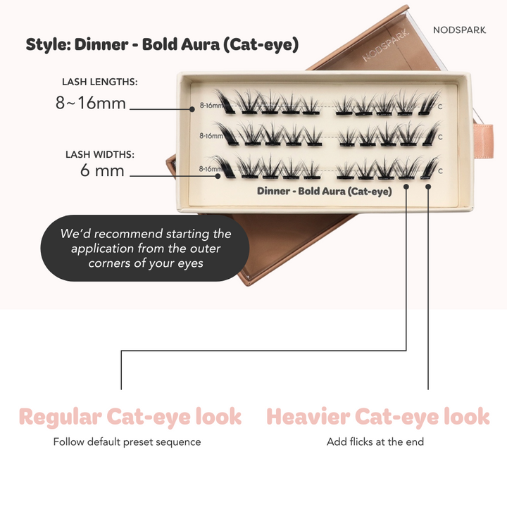 Dinner Bold Aura Lazy Lashes (Press-On Lash Clusters)