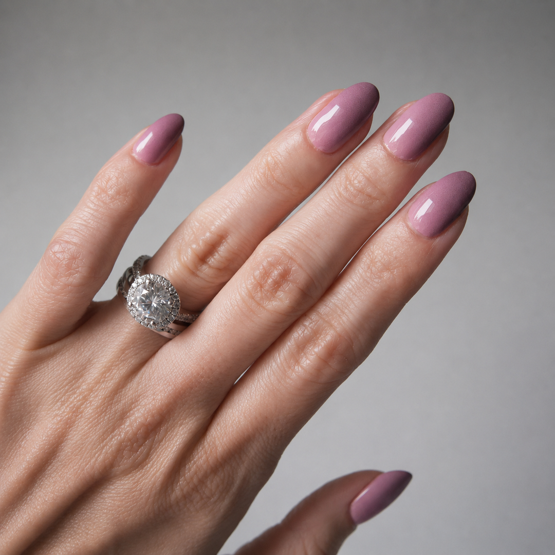 Silky Plum Gradient Nail Wrap Manicure