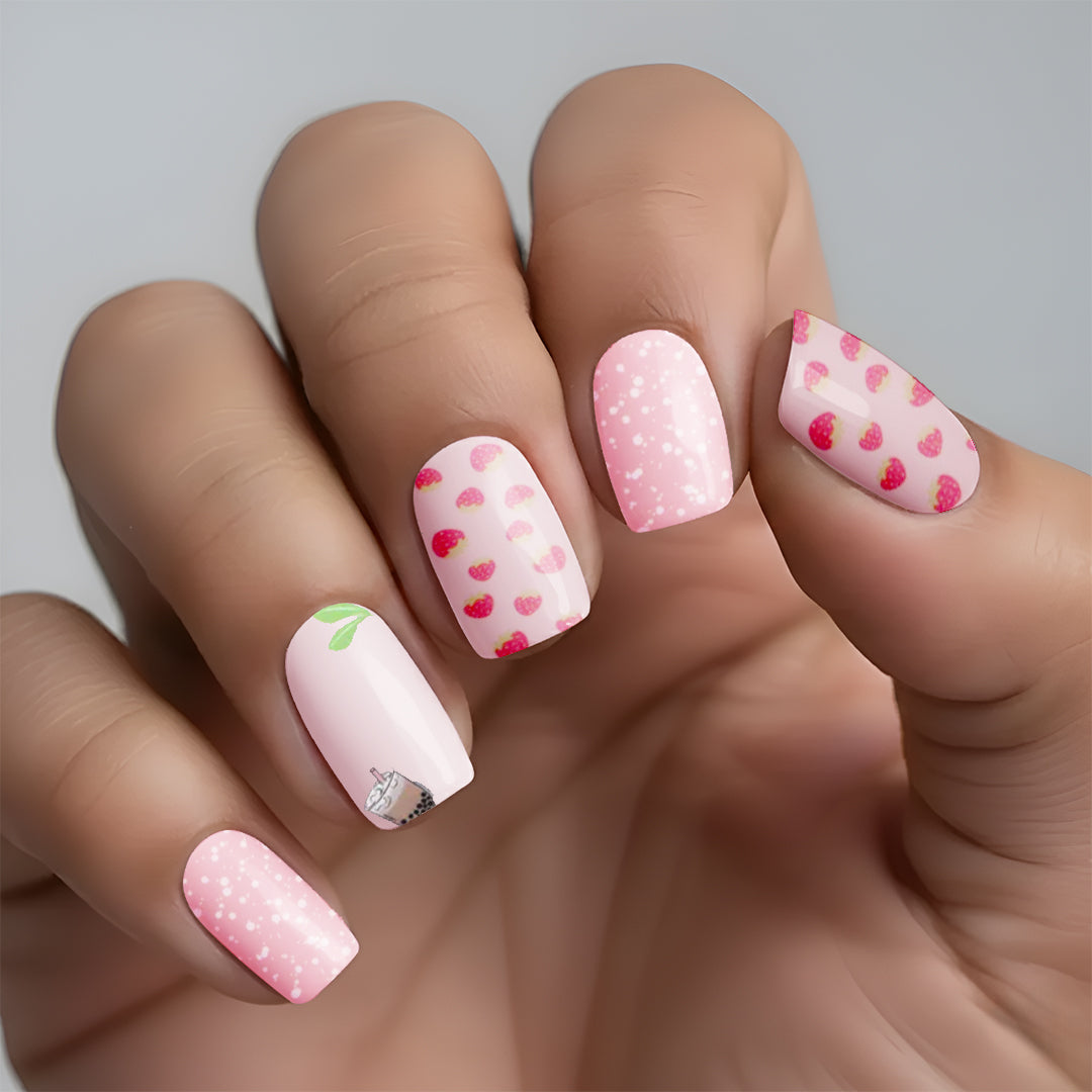 Strawberry Green Tea (x The Alley ) Nail Wraps