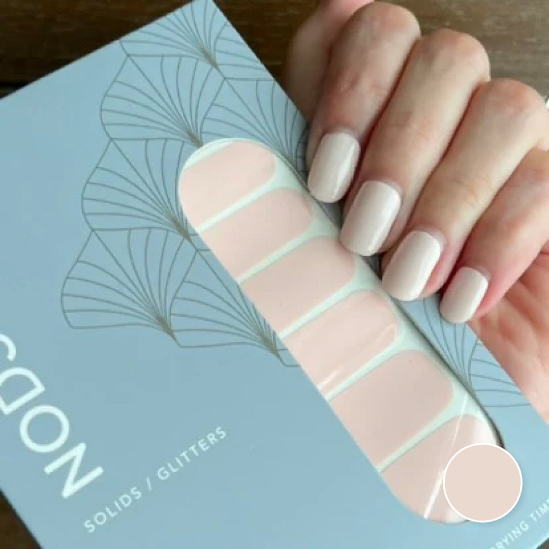 Classic Spring Peach Nail Wrap Manicure