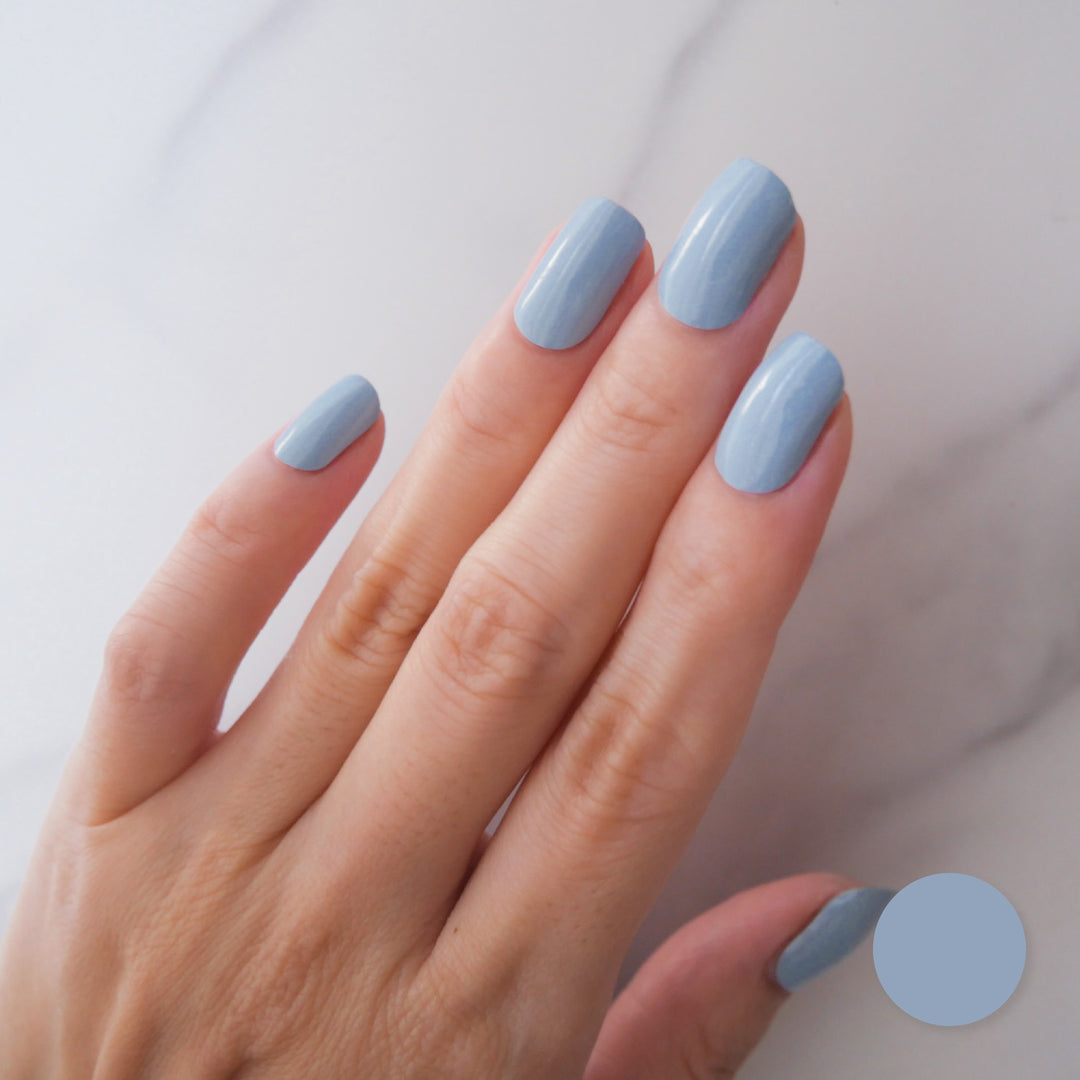 Classic Cornflower Nail Wrap Manicure