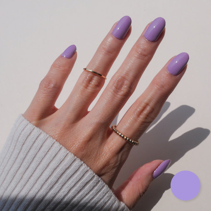 Classic Heather Purple Nail Wrap Manicure