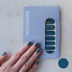 Classic Peacock Teal Nail Wrap Manicure