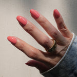 Classic Coral Nail Wrap Manicure