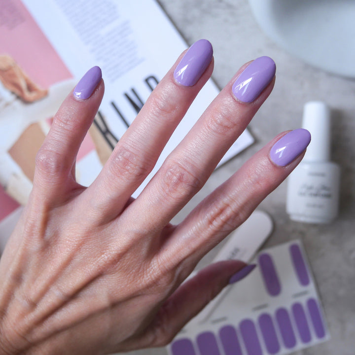 Classic Heather Purple Nail Wrap Manicure