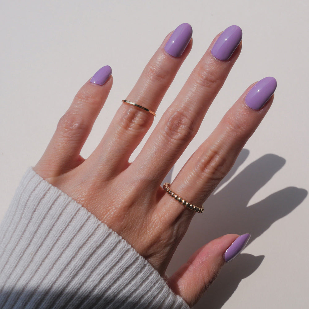 Classic Heather Purple Nail Wrap Manicure