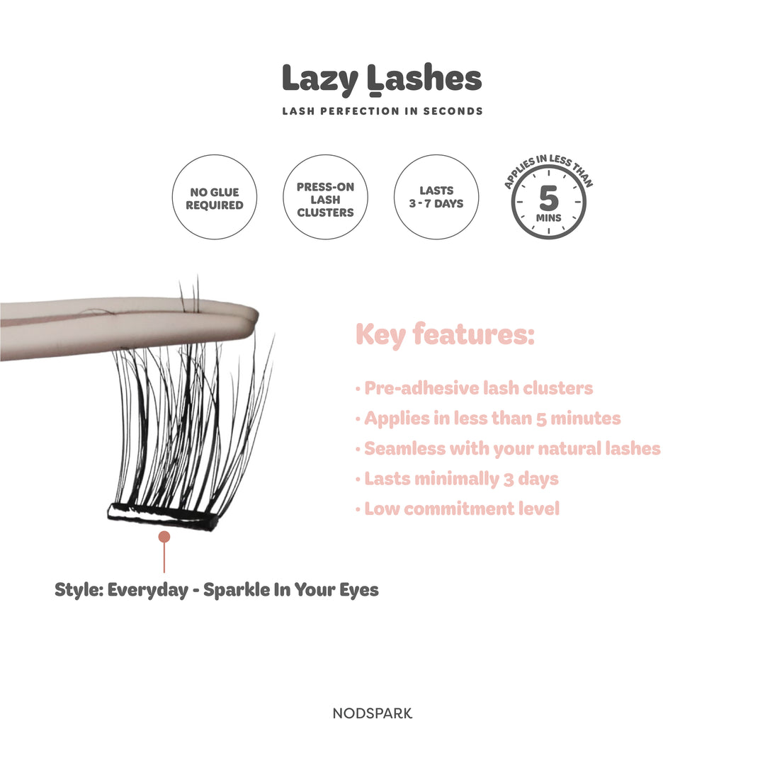 12mm Everyday Sparkle In Your Eyes Lazy Lashes (Press-On Lash Clusters)