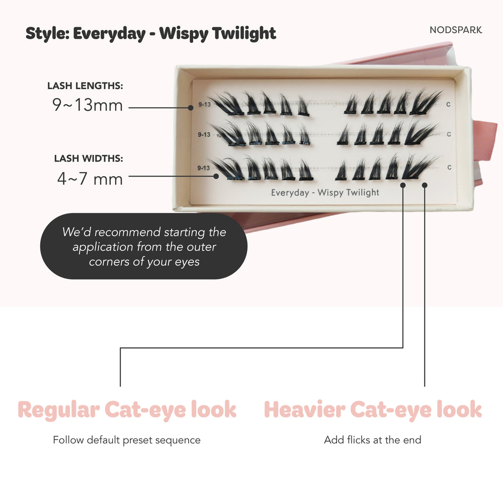 Everyday Wispy Twilight Lazy Lashes (Press-On Lash Clusters)