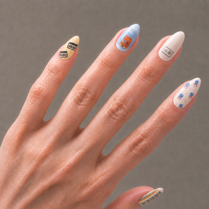 My Childhood Nail Wrap Manicure