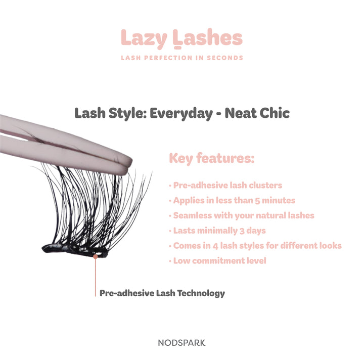 [BO-5 MID SEP] Everyday Neat Chic Lazy Lashes (Press-On Lash Clusters)