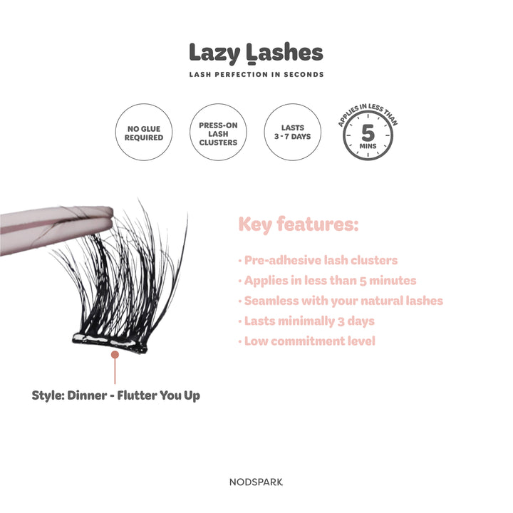 Dinner Flutter You Up Lazy Lashes (Press-On Lash Clusters)