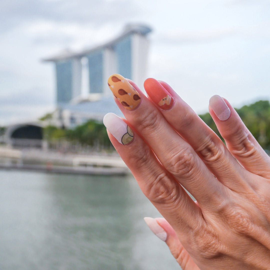 Chicken Rice Paradise Nail Wrap Manicure