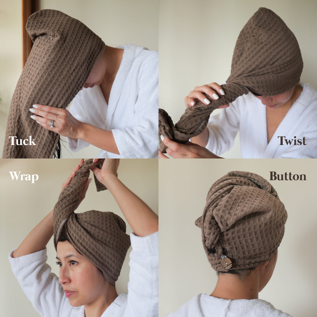 Ash Grey Hair Towel Wrap