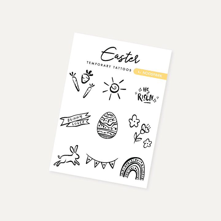 Easter - Monochrome Temporary Tattoos (by Nodspark)