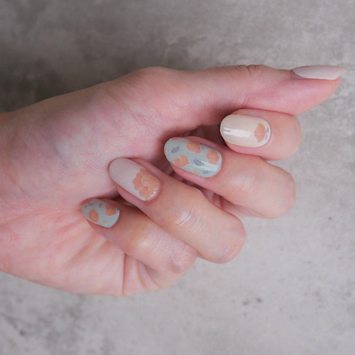 Nonya Peonies Nail Wrap Manicure