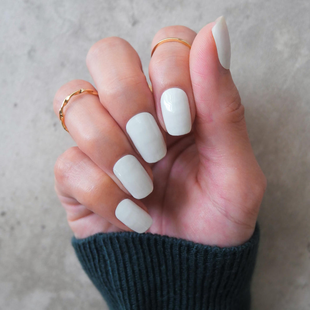 Classic Cool White Manicure