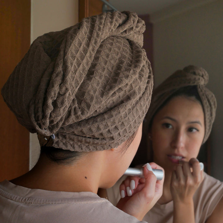 Timber Brown Hair Towel Wrap