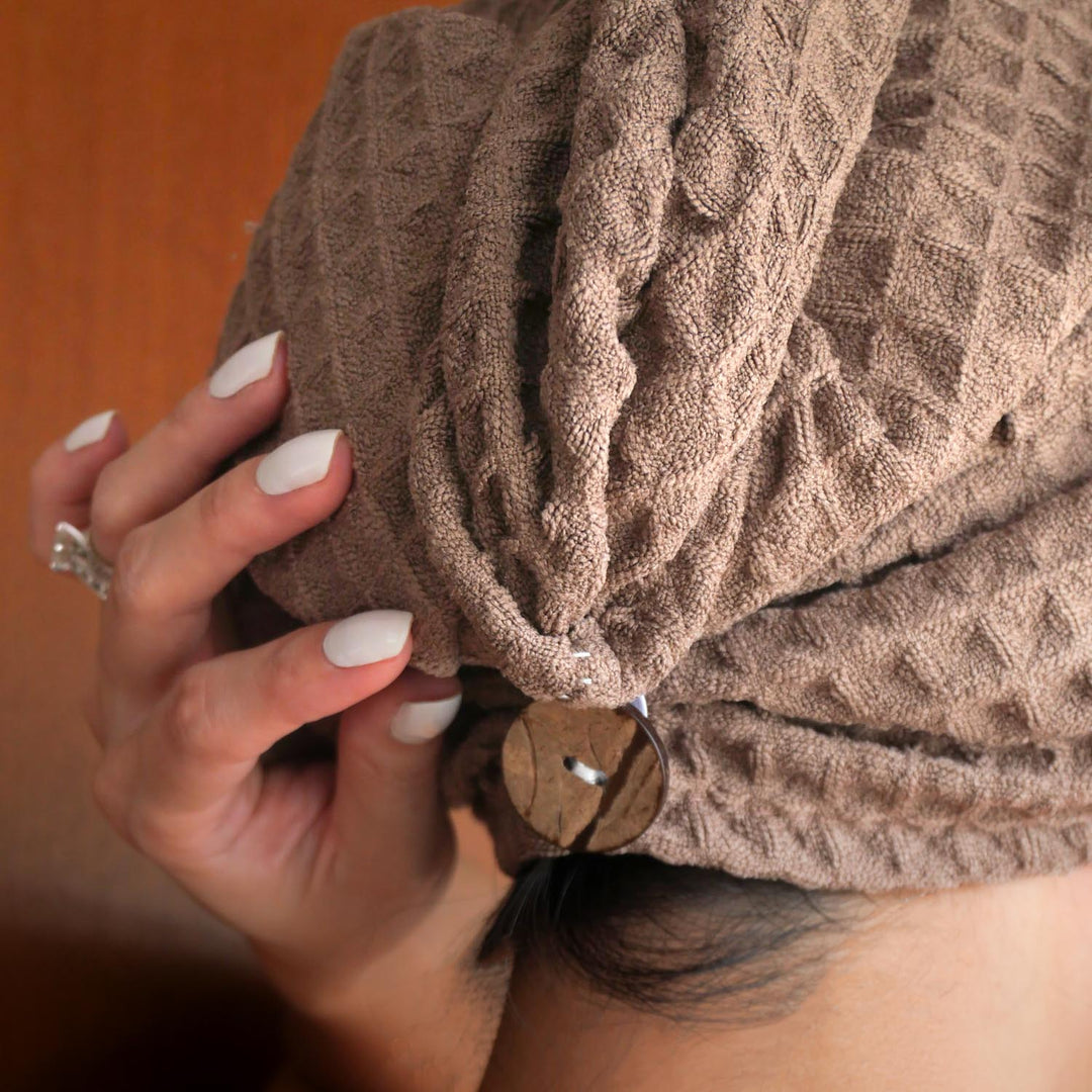 Timber Brown Hair Towel Wrap