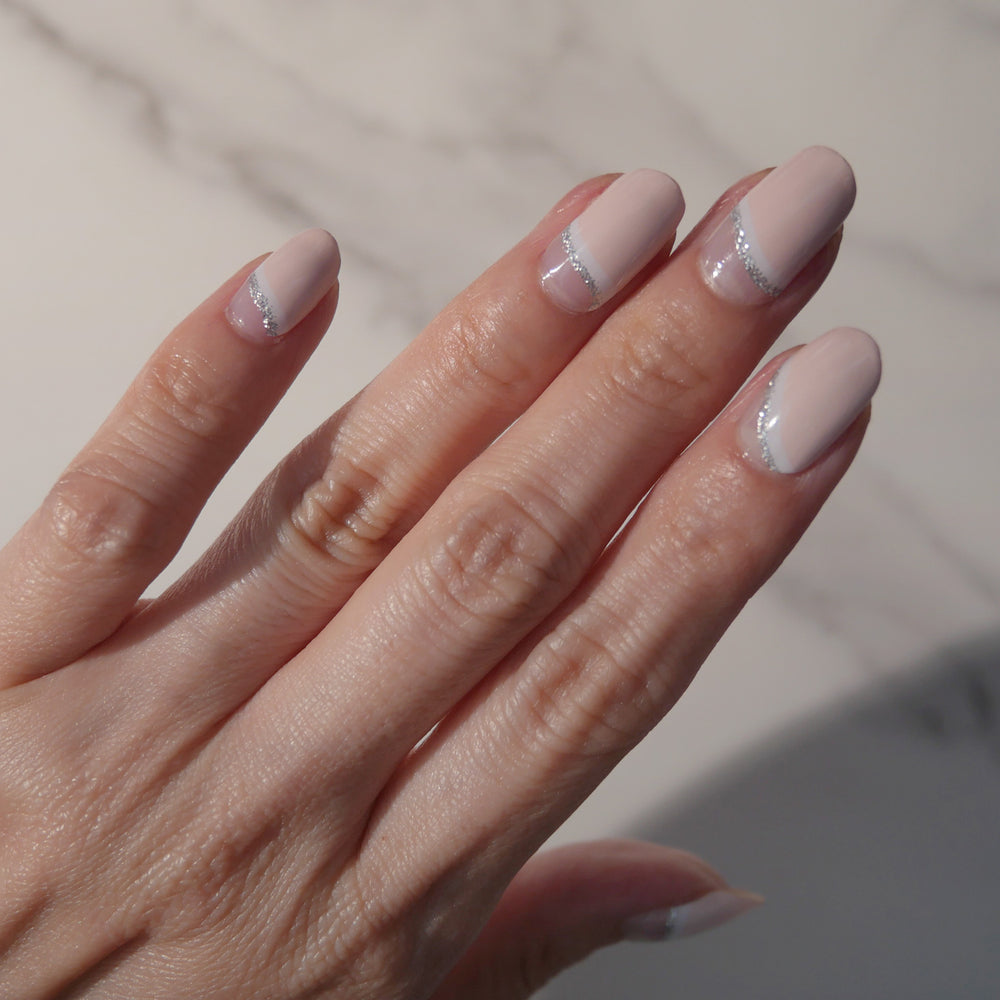 Silver Pink Waves Nodspark Manicure Nail Wraps