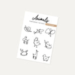 Animal Line Art Temporary Tattoos (by Nodspark)